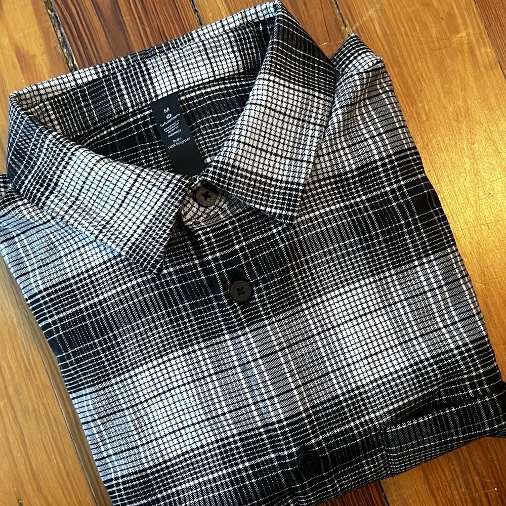 Men's Black & White Lightweight Flannel Shirt